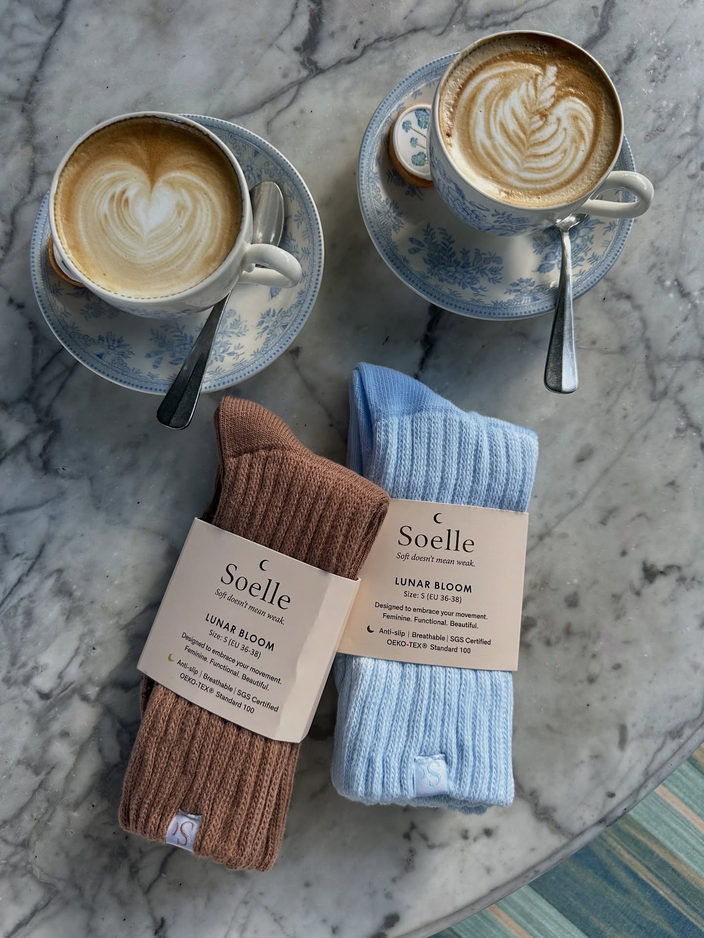 Simple pleasures: good coffee, soft socks, calm energy 🩵#pilatessocks #pilates #pilateslove #gripsocks #calmmorning #goodmoments